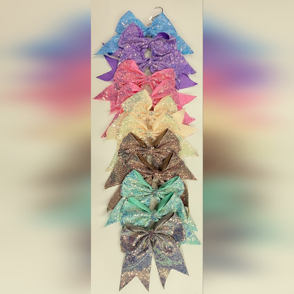Beautiful Glitter Hair Bow Set Of 7